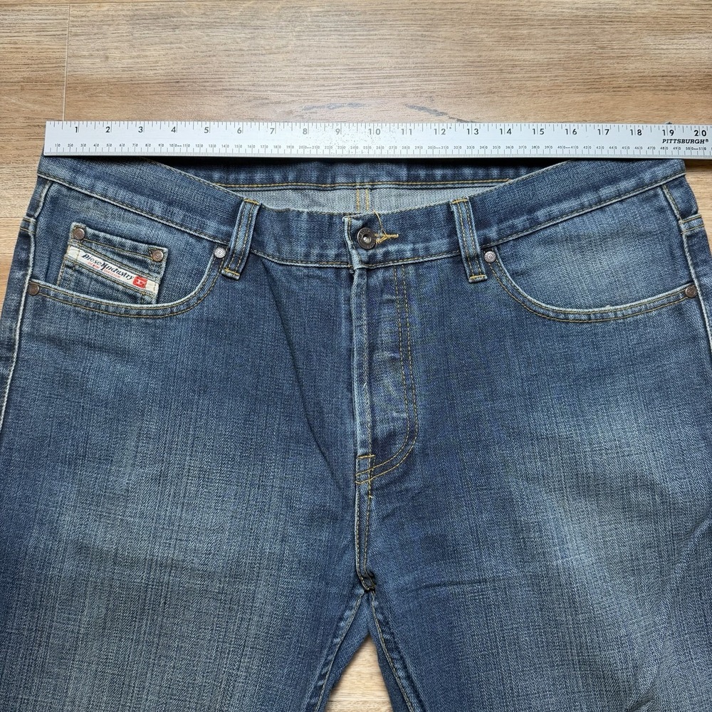 Vintage Diesel Kratt Jeans Men 38x32 Blue Relaxed Straight Dark Wash Made Italy - Picture 12 of 16